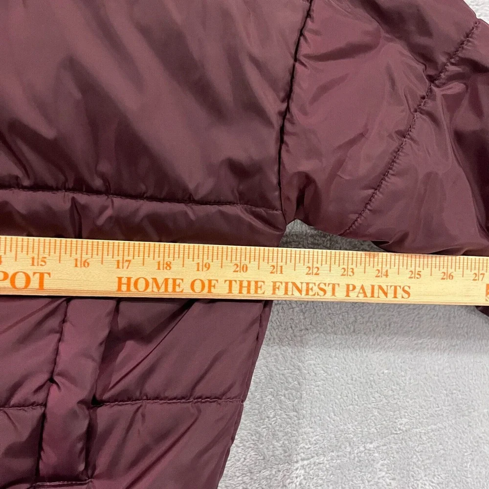 Abound Bomber Jacket Crop Womens XS Burgundy‎ Long Sleeves Full Zip Insulated